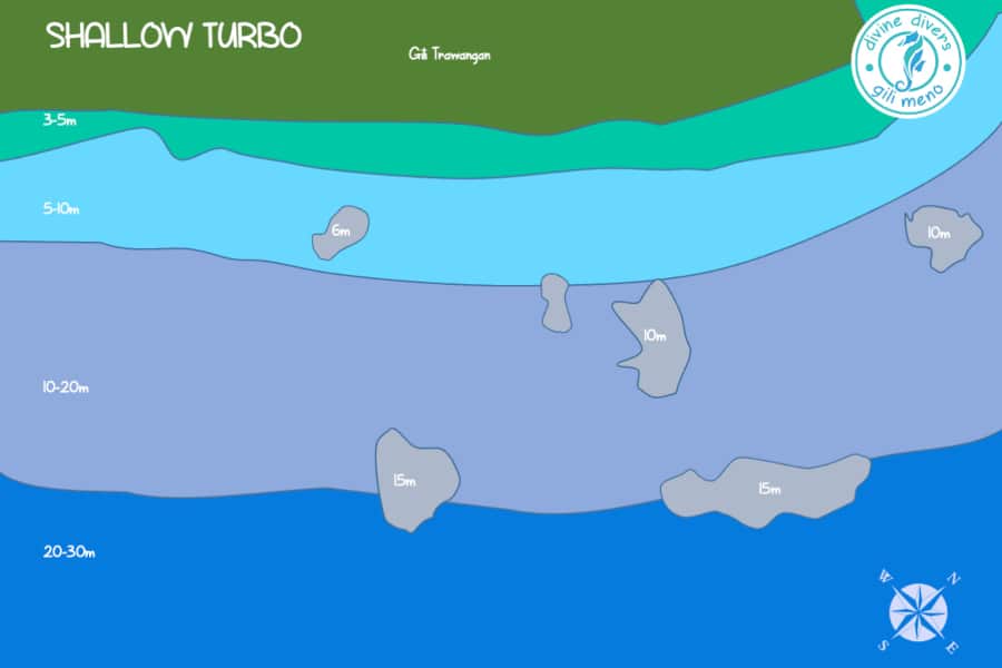 shallow turbo dive site map